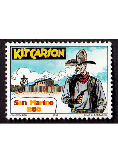 San Marino francobollo nuovo dedicato al fumetto di Kit Carson (Tex) da lire 800